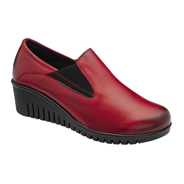 Lotus Wedge Shoes - Red leather - ULS527/80 DELMAR CERASO